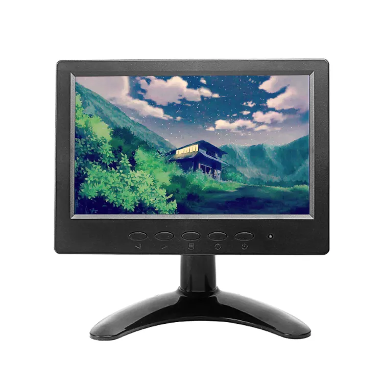 Monitor Lcd 7 Inch LCD CCTV Monitor HD PC LED Backlight Desktop TFT Screen AV/RCA/VGA/HD1024*600 For Call Shop