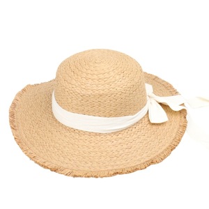 Sombrero de Paja para Mujer, Estilo Marinero, de Ala Ancha, con Cinta, Protección Solar, para Verano y Playa, 56-58CM, Hierba Natural - Product Image 4