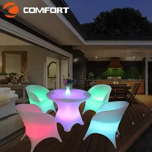 N-muebles de bar con luz LED, mesa de mostrador para exteriores, sofá y silla para decoración de club nocturno