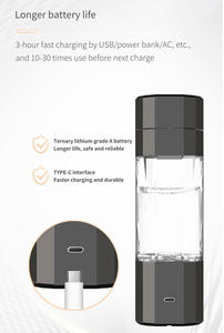 Bouteille d'eau portable en acier inoxydable de 210 ml, générateur d'eau électrique/à piles, haute concentration 5000-6000 ppb, YZ-H80, portable, en acier inoxydable - Product Image 6