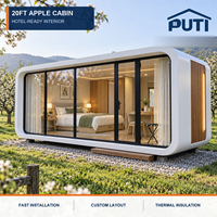 Maison préfabriquée de luxe pour les fêtes de Noël, type cabane en forme de pomme, avec cuisine intelligente, salle de bain et design modulaire flexible