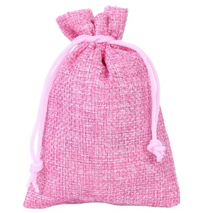 Sac en jute biologique pour riz 500g, sac en toile de jute, logo personnalisé imprimé, sac en toile de jute rose, recyclable, sac à cordon pour aliments, épicerie, cadeau - Product Image 1