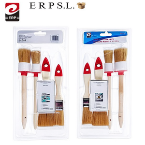 Ensemble de 4 pinceaux à double bulle pour peinture, 1, 1,5, 4 et 8 po, avec manche en bois, pour la peinture - Product Image 2