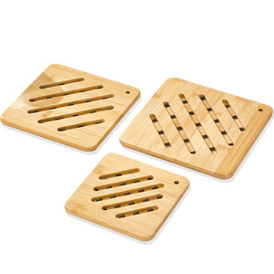 Ripai Bamboo Heat Insulating Placemat <b>Square</b> Large Size Durable For Kitchen Use - Product Image 2