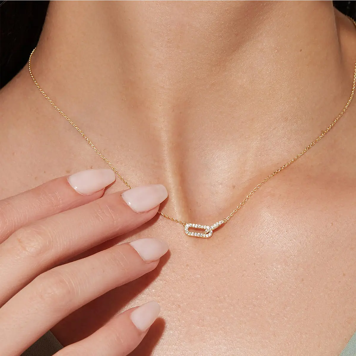 Miyouke hot-bán 14K mạ vàng đồng Zirconium pin mặt dây chuyền vòng cổ cho phụ nữ bán buôn