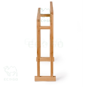 Moso Bamboo Double <strong>Towel</strong> Bar Stainless Steel <strong>Rail</strong> <strong>Wooden</strong> <strong>Towel</strong> Ladder With 2 <strong>Rails</strong> <strong>Wooden</strong> <strong>Towel</strong> Rack - Product Image 5