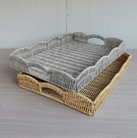 Panier de rangement en rotin tressé fait main, personnalisé, pour pique-nique, en forme de fleur, en paille et osier