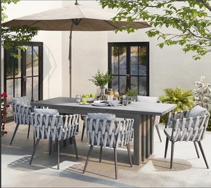 Terrace Outdoor Restaurant Patio <b>Garden</b> Set Furniture Cast Aluminum Rope Weave Outdoor Dining <b>Chairs</b> Patio <b>Chair</b> Furniture - Product Image 3