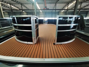 6.4m 21ft alüminyum lüks eğlence Tritoon yüzen aile parti göl yüzen bot satılık - Product Image 5