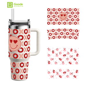 Goode Durable 16oz/40oz Matériel PET Écologique Étanche Anti-rayures Anti-UV pour Autocollant de Transfert Tasses Saint-Valentin <span class=keywords><strong>XOXO</strong></span> - Product Image 1