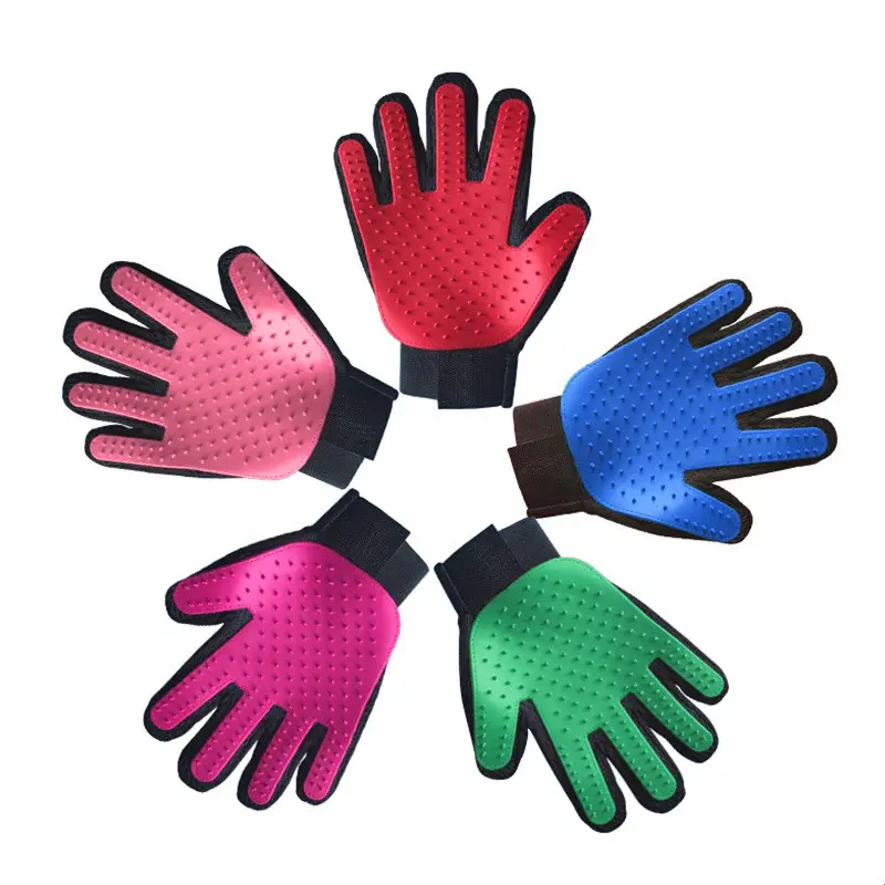 2024 Pet Grooming Cleaning Massage Brush Hair Remover Glove Silicone Shower Dog Cat Brush Gloves