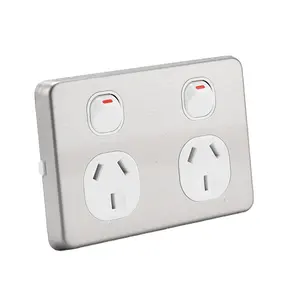 10amp Đôi Powerpoints Nhựa Điện Tường Outlet Ổ Cắm Điện Trung Quốc Sản Xuất