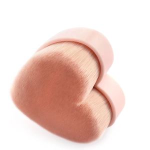 Cerdas sintéticas personalizadas, pelo rosa en forma de corazón, brocha de maquillaje <span class=keywords><strong>Kabuki</strong></span> individual, Etiqueta Privada, fábrica - Product Image 5