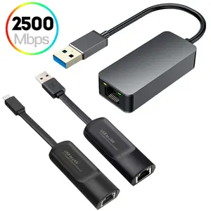 2.5Gbps USB 3.0 tip C Gigabit Ethernet adaptörü 2500Mbps USB3.0 RJ45 2.5G kablolu ağ kartı dönüştürücü Win Mac dizüstü PC