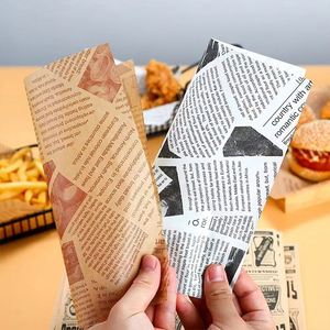 Emballages en papier jetables personnalisés pour la restauration rapide, résistants à la graisse, pour hamburgers, frites, nuggets de poulet frit - Individuel pour pain, biscuits, à emporter - Product Image 4