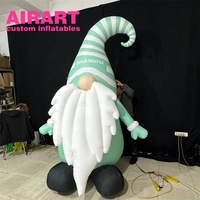 Ballon gonflable de père noël nain de couleur personnalisée pour la décoration de Noël d'affaires de magasin