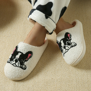 Women's Fashionable Indoor Outdoor Plush Cotton Canvas <b>Mules</b> Fluffy Anti-Odor Evergreen Spring Warm Winter Large Size - Product Image 3