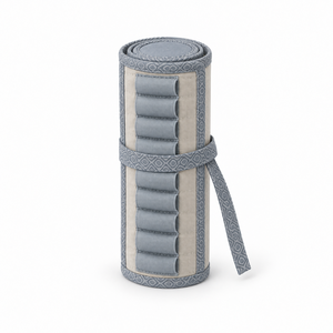 <b>Lipstick</b> <b>Case</b> Stand Up Roll Away Cosmetic Tube Organizer with Elastic Slots Asanoha Jacquard Tie Custom Logo - Product Image 3