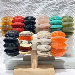 Wholesale Retro and Exaggerated <strong>Large</strong> <strong>Bead</strong> Elegant Women's Jewelry Resin Marble Elastic Oval Beaded Acrylic <strong>Bracelet</strong> - Product Image 1