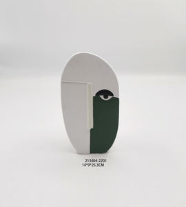 Jarrón decorativo de cerámica con cara humana distorsionada Irregular creativa nórdica arreglo floral colorido - Product Image 5