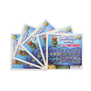 Personalizado raspadinhas bilhetes de loteria CMYK impressão Venda Quente Atacado Personalizado China cor raspadinha voucher