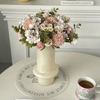 Rangkaian Bunga Mawar Sutra Buatan, Chamomile, Peony, Hydrangea - Dekorasi Ruang Tamu Semi-Handmade, Supplier Buket Pernikahan