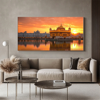 Grandes impressions sur toile Poster sikh spirituel Paysage Temple d'or Peintures indiennes et Arts muraux