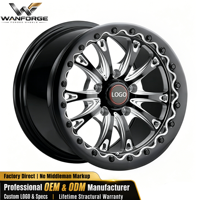 Jantes WELD Belmont Beadlock Flow Formed Drag Wheels 15-18 pouces 5x114.3 pour Ford Mustang Nissan 350Z Noir brillant usiné en alliage HD