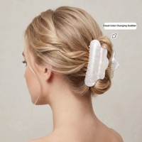 Shily&OS Pince à cheveux élégante en forme de nuage couleur sirène, grande pince requin en acrylique, accessoires capillaires féériques pour femmes et filles