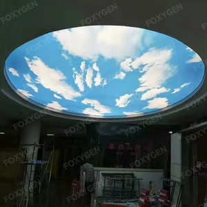 Decoratieve materialen akoestisch blauwe hemel witte wolken patroon plafond stretch dubbelwandig stof plafond - Product Image 5