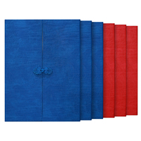 Carpeta de Cuero PU con Botón de Nudo Estilo Chino Vintage para Documentos, Porta Diplomas Personalizado para Graduación