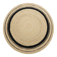 Reiner Jute-Teppich, Maschinengefertigt, Modernes Umweltfreundliches Geometrisches Muster, Rutschfester Chemikalienfreier Bodenbelag für Wohnzimmer und Schlafzimmer