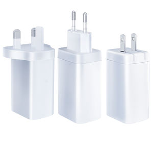 Cargador USB C de 65W, bloque de cargador rápido GaN de 3 puertos con enchufes de pared US/EU/AU, cargador dual tipo C para computadora portátil, tableta y teléfonos - Product Image 5