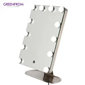 China Supplier Light Mirror Makeup Hollywood Vanity Touch Screen Hollywood Mirror With Bulb Lights