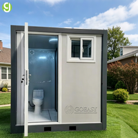 Baño Prefabricado de Lujo Goeasy con Estructura de Acero Galvanizado Personalizada, Contenedor Sanitario de 2 Cabinas