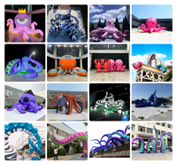 Modèle de pieuvre gonflable géant de 3,5 m/11,6 pieds avec éclairage LED pour la publicité gonflable, la décoration d'événements, mascotte gonflable personnalisée