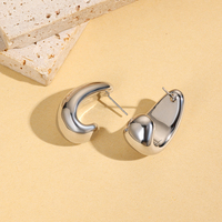 Pendientes de joyería de moda de calidad, pendientes de aro triangulares plegados de plata 925 para mujer, venta al por mayor