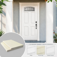 Puerta Interior Francesa de Acero Personalizada con Acabado Madera de 12 Pulgadas, Marco de Acero Metálico con Vidrio Acanalado para Casa