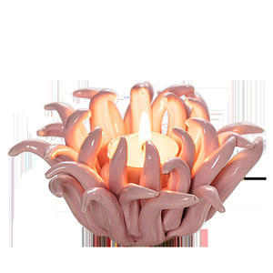 Portavelas de Cerámica con Pétalos y Logotipo en Relieve Hecho a Mano para Cenas Románticas y Decoración de Bodas, Uso Doméstico, <span class=keywords><strong>Jalo</strong></span> M0031 - Product Image 2