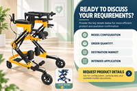 Simplywalke Déambulateur de rééducation 3 en 1 avec siège, aide à la marche et à la position debout pour personnes âgées et handicapées, pour la mobilité assistée en intérieur