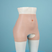 Culotte à entrejambe ouvert pour cosplay MTF, avec coussinets de fesses en silicone, insert vaginal amovible, sous-vêtements invisibles