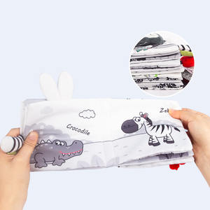 <span class=keywords><strong>Livre</strong></span> en tissu noir et blanc pour bébé, résistant aux déchirures, pour l'entraînement visuel, jouet éducatif précoce, <span class=keywords><strong>livre</strong></span> en tissu amusant pour l'apprentissage des queues - Product Image 5