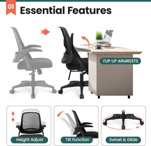 <span class=keywords><strong>Sedia</strong></span> da Ufficio Ergonomica <span class=keywords><strong>Regolabile</strong></span> <span class=keywords><strong>in</strong></span> <span class=keywords><strong>Altezza</strong></span>, Girevole, con <span class=keywords><strong>Ruote</strong></span> e Schienale Confortevole - Product Image 3