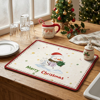 FEEPOP Sets de table de Noël doux, absorbants, réutilisables, écologiques, conformes aux normes européennes, testés REACH