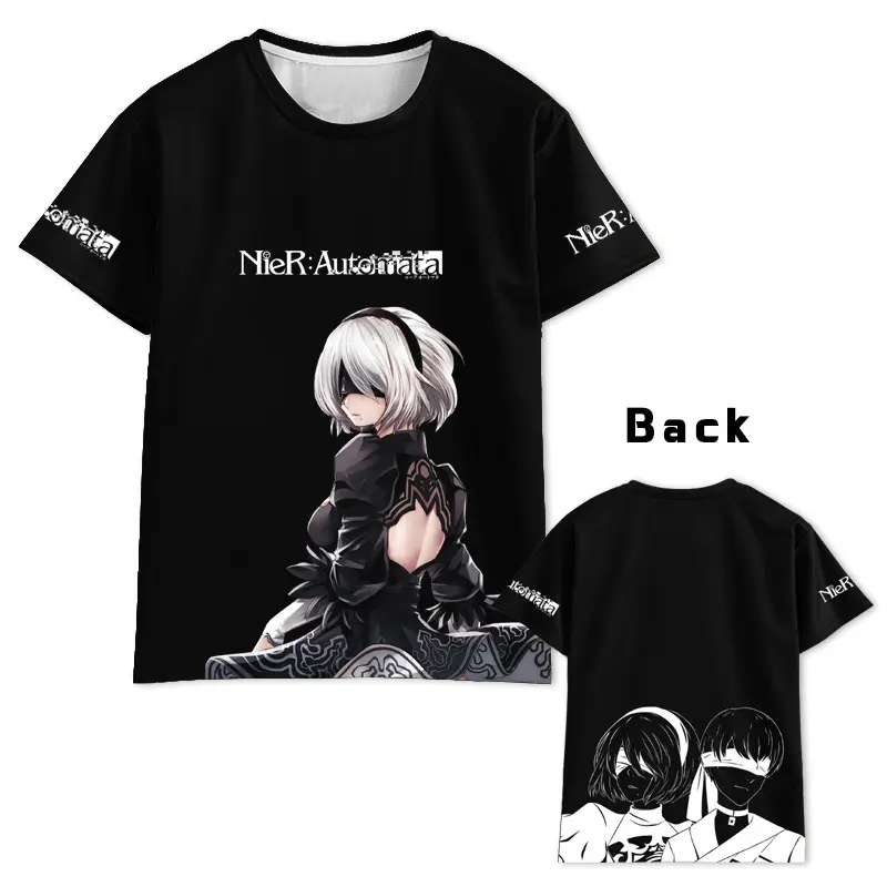 Yeni moda oyun NieR Automata 3D baskılı T Shirt Anime Harajuku Streetwear boy T-shirt erkek kadın moda rahat serin üstleri