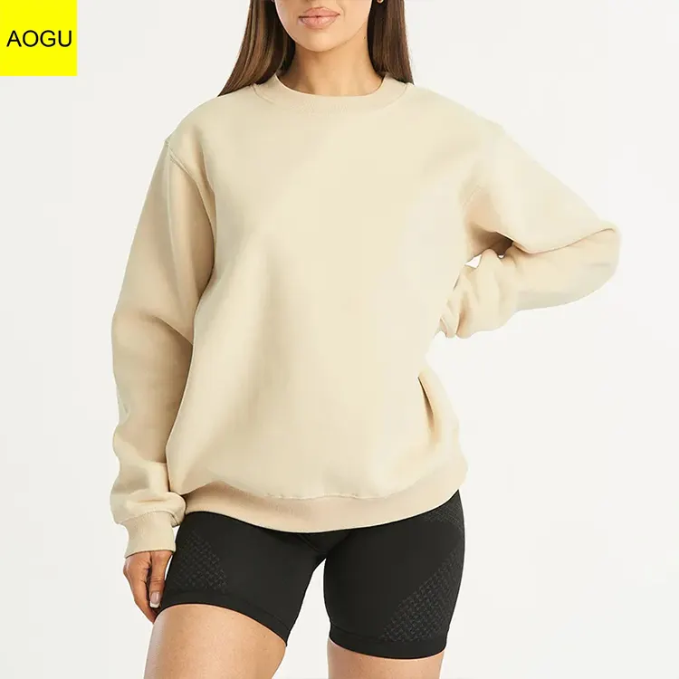 Ropa de gimnasio de alta calidad para mujer, suéter de cuello redondo para mujer, sudaderas de gran tamaño con hombros descubiertos