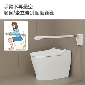 Barra de apoyo para inodoro sin tornillos, 70 cm, de acero inoxidable, para personas mayores y con discapacidad - Product Image 5