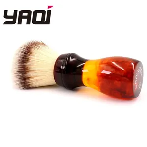 YAQI pennello da 22MM pennello da barba per capelli sintetici per uomo pennello con logo personalizzato bagnato