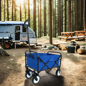 รถเข็นล้อเดียวแบบพับได้ทำจากเหล็กสี่ล้อทรงน้ำเต้ารถเข็นมีโครงสร้างแข็งแรงสำหรับใช้ในการช็อปปิ้ง - Product Image 5