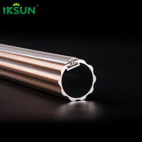 Iksun aluminio vintage grano de madera pintado barras de cortinas decorativas barras de cortina extra resistentes